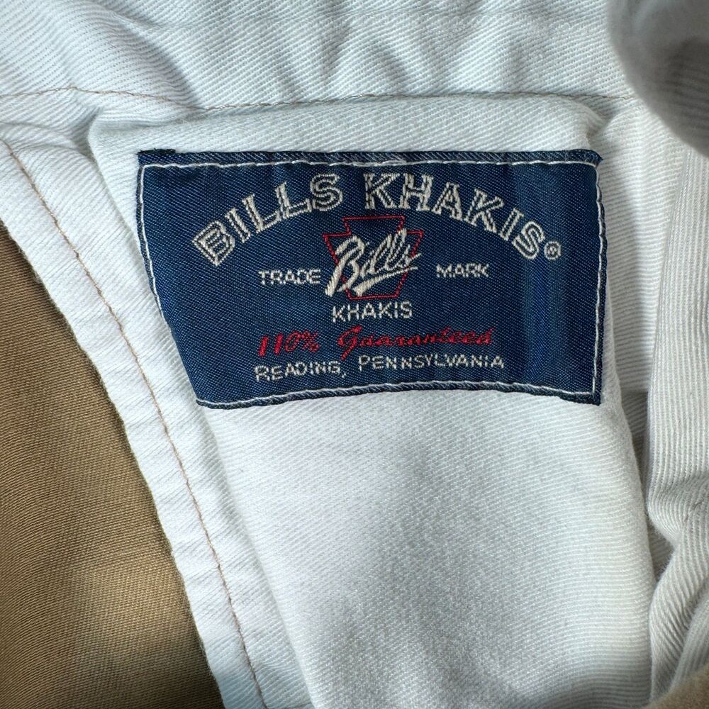 Bills Khakis Pants Mens 38x31 Brown Pleated Cotton Chinos USA - Picture 9 of 14